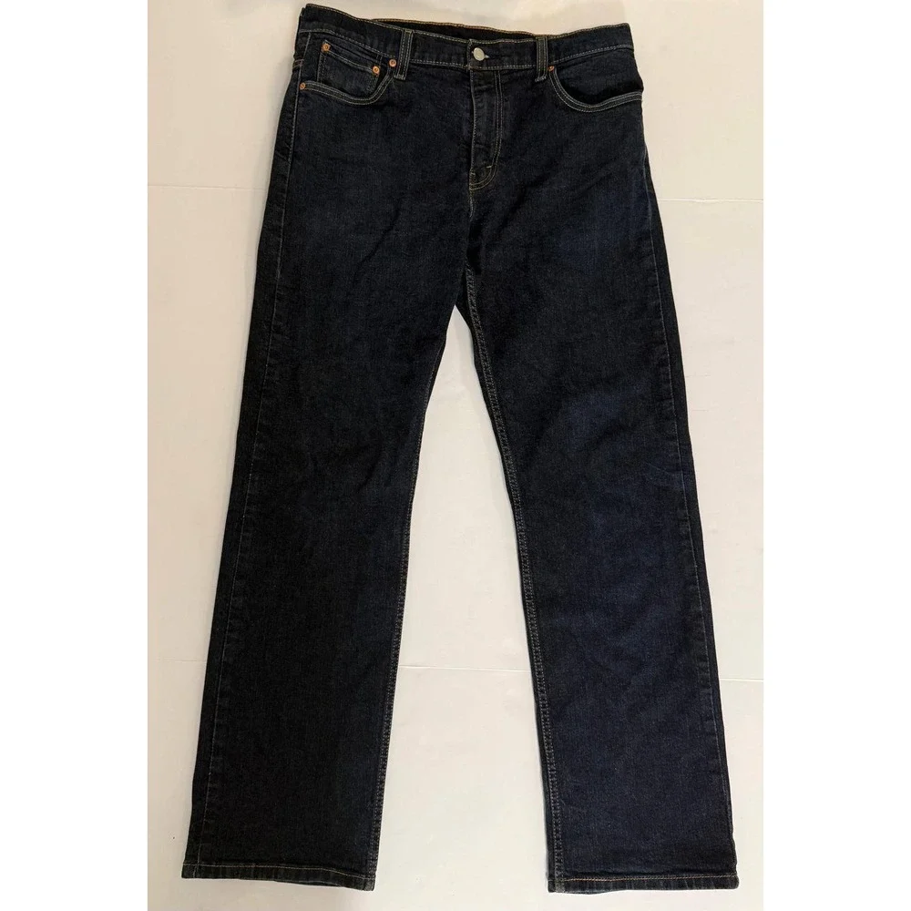 Levis 569 Loose Straight Leg Jeans Mens W34 L34 Dark Indigo Blue Denim 3757